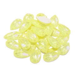 Electric Neon Light Topaz Drop Shape High Quality Glass Sew-on Rhinestones WholesaleRhinestone