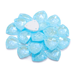 Electric Neon Aquamarine Trilliant Shape High Quality Glass Sew-on Rhinestones WholesaleRhinestone