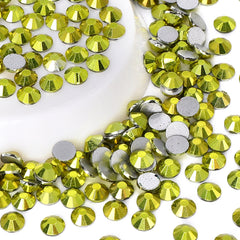Metallic Lemon Yellow Glass FlatBack Rhinestones Silver Back WholesaleRhinestone