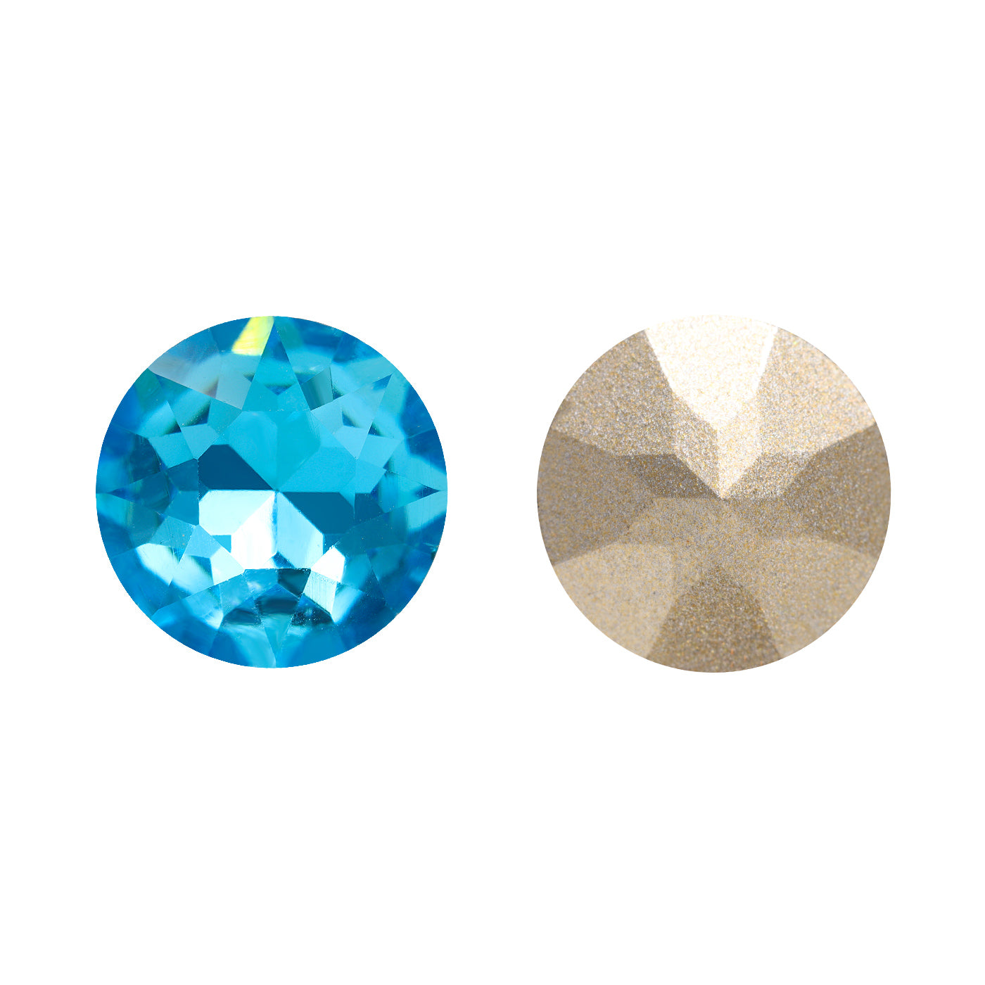 Aquamarine Gemstone Flower Shape High Quality Glass Pointed Back Fancy Rhinestones WholesaleRhinestone