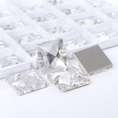 Silver Shade Square Shape High Quality Glass Sew-on Rhinestones WholesaleRhinestone