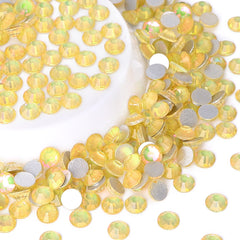 Flashing Desert Yellow Glass FlatBack Rhinestones Silver Back WholesaleRhinestone