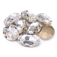 Crystal Big Oval Shape High Quality Glass Pointed Back Fancy Rhinestones WholesaleRhinestone