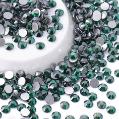Star Dark Green Glass FlatBack Rhinestones Silver Back WholesaleRhinestone