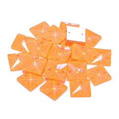 Electric Neon Sunflower Square Shape High Quality Glass Sew-on Rhinestones WholesaleRhinestone