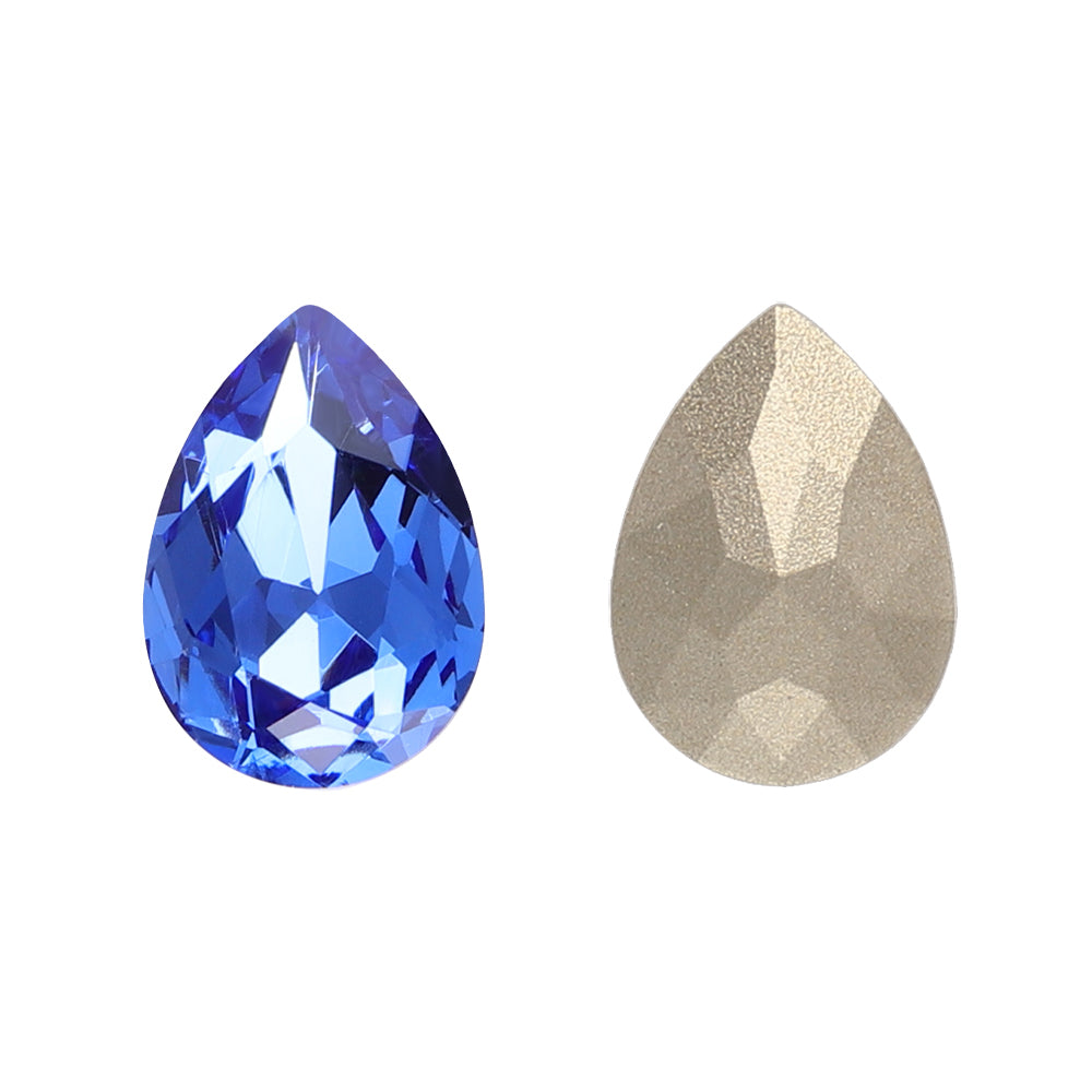 Light Sapphire Pear Shape High Quality Glass Pointed Back Fancy Rhinestones WholesaleRhinestone