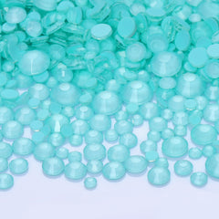 Mixed Sizes Neon Turquoise Glass Flat Back Rhinestones For Nail Art WholesaleRhinestone