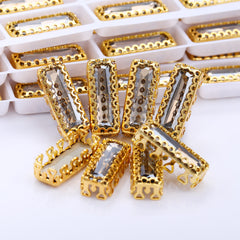 Satin Princess Baguette Shape High-Quality Glass Sew-on Nest Hollow Claw Rhinestones WholesaleRhinestone