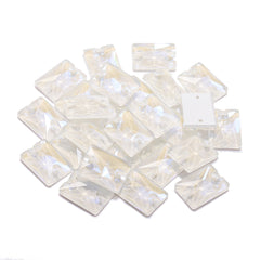 Electric Neon White Rectangle Shape High Quality Glass Sew-on Rhinestones WholesaleRhinestone