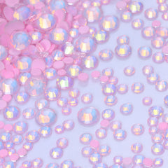 Mixed Sizes Mocha Opal Lt Pink Glass Flat Back Rhinestones For Nail Art WholesaleRhinestone