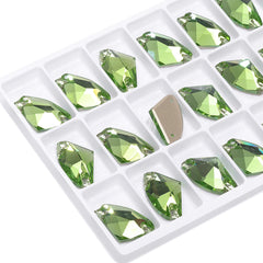 Peridot Galactic Shape High Quality Glass Sew-on Rhinestones WholesaleRhinestone