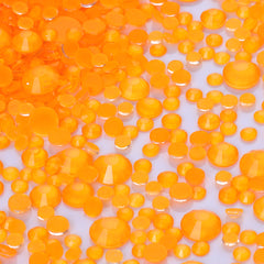Mixed Sizes Mocha Neon Orange Glass Flat Back Rhinestones For Nail Art WholesaleRhinestone