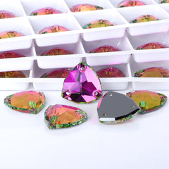 Vitrail Rose Trilliant Shape High Quality Glass Sew-on Rhinestones WholesaleRhinestone
