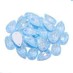 Electric Neon Light Blue Drop Shape High Quality Glass Sew-on Rhinestones WholesaleRhinestone