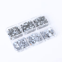 Mixed Sizes 6 Grid Box White Opal Glass HotFix Rhinestones For Clothing DIY WholesaleRhinestone