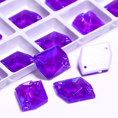 Electric Neon Violet Cosmic Shape High Quality Glass Sew-on Rhinestones WholesaleRhinestone