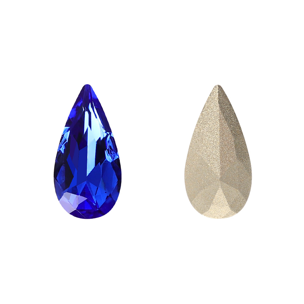 Sapphire Teardrop Shape High Quality Glass Pointed Back Fancy Rhinestones WholesaleRhinestone