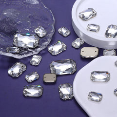 Mixed Sizes Crystal Octagon Shape High Quality Glass Sew-on Rhinestones WholesaleRhinestone
