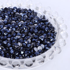 Jet Hematite Glass FlatBack Rhinestones Silver Back WholesaleRhinestone