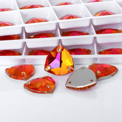 Astral Pink Trilliant Shape High Quality Glass Sew-on Rhinestones WholesaleRhinestone