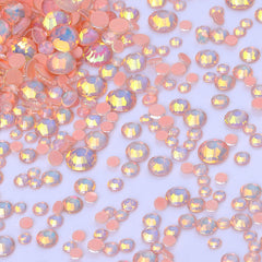 Mixed Sizes Mocha Opal Coral Reef Glass Flat Back Rhinestones For Nail Art WholesaleRhinestone