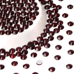 Burgundy Glass FlatBack Rhinestones Silver Back WholesaleRhinestone