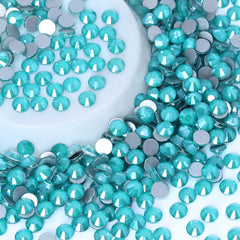 Mocha Peacock Blue Glass FlatBack Rhinestones Silver Back WholesaleRhinestone