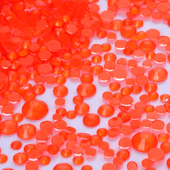 Mixed Sizes Mocha Neon Dk Orange Glass Flat Back Rhinestones For Nail Art WholesaleRhinestone
