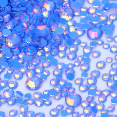 Mixed Sizes Mocha Opal Dk Blue Glass Flat Back Rhinestones For Nail Art WholesaleRhinestone