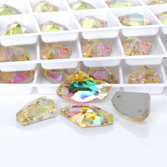 Luminous Green Galactic Shape High Quality Glass Sew-on Rhinestones WholesaleRhinestone