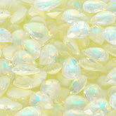 Light Yellow AM Drop Shape Glass Pointed Back Fancy Rhinestones WholesaleRhinestone
