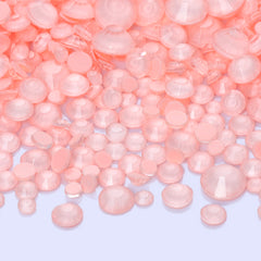 Mixed Sizes Neon Peach Pink Glass Flat Back Rhinestones For Nail Art WholesaleRhinestone
