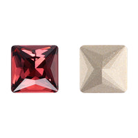 Burgundy Princess Square Shape High Quality Glass Pointed Back Fancy Rhinestones WholesaleRhinestone