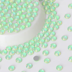Crystal Green Opal Glass FlatBack Rhinestones Silver Back WholesaleRhinestone