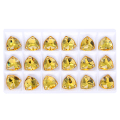 Light Topaz Trilliant Shape High Quality Glass Sew-on Rhinestones WholesaleRhinestone