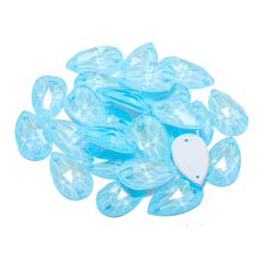 Electric Neon Aquamarine Drop Shape High Quality Glass Sew-on Rhinestones WholesaleRhinestone