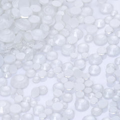 Mixed Sizes Mocha Neon White Glass Flat Back Rhinestones For Nail Art WholesaleRhinestone