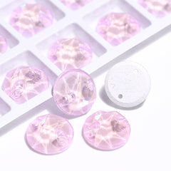 Electric Neon Light Rose XIRIUS Round Shape High Quality Glass Sew-on Rhinestones WholesaleRhinestone