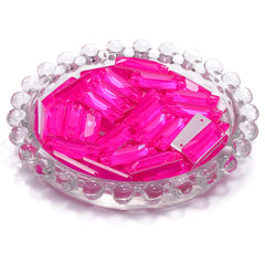 Electric Neon Fuchsia Cosmic Baguette Shape High Quality Glass Sew-on Rhinestones WholesaleRhinestone