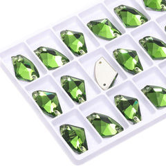 Fern Green Galactic Shape High Quality Glass Sew-on Rhinestones WholesaleRhinestone