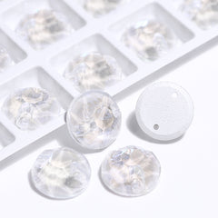 Electric Neon White XIRIUS Round Shape High Quality Glass Sew-on Rhinestones WholesaleRhinestone