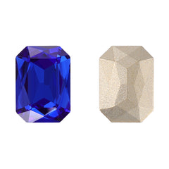 Sapphire Thin Octagon Shape High Quality Glass Pointed Back Fancy Rhinestones