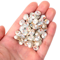 Cognac White Oval Shape Glass Pointed Back Fancy Rhinestones WholesaleRhinestone