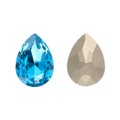 Aquamarine Pear Shape High Quality Glass Pointed Back Fancy Rhinestones WholesaleRhinestone