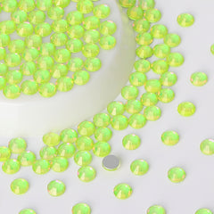 Crystal Chartreuse Glass FlatBack Rhinestones Silver Back WholesaleRhinestone