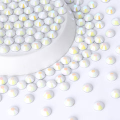 Mother Of Pearl Glass FlatBack Rhinestones Silver Back WholesaleRhinestone