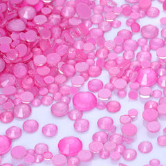 Mixed Sizes Mocha Neon Pink Glass Flat Back Rhinestones For Nail Art WholesaleRhinestone