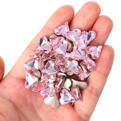 Sweet Heart Shape Pink Glass Pointed Back Fancy Rhinestones WholesaleRhinestone