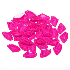 Electric Neon Fuchsia Galactic Shape High Quality Glass Sew-on Rhinestones WholesaleRhinestone