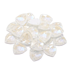 Electric Neon White Trilliant Shape High Quality Glass Sew-on Rhinestones WholesaleRhinestone